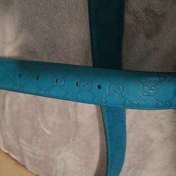 💙GUCCI BEAUTIFUL BLUE GG BELT💙 95-38 You can't get this 1 anywhere! - Picture 5 of 7